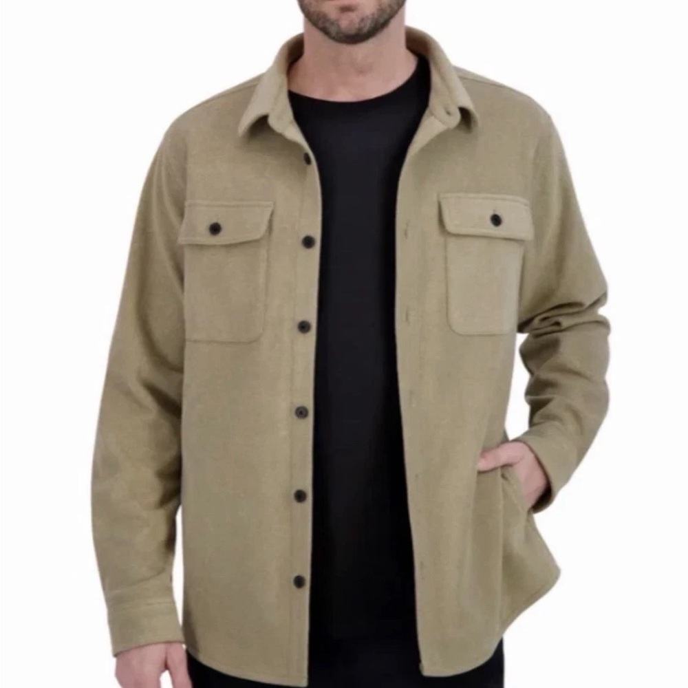Men’s Large Kirkland Signature Tan Shirt Jacket NWT